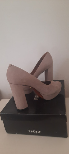 Zapato Stiletto Con Plataforma Mujer Prune Impecables (Usado)
