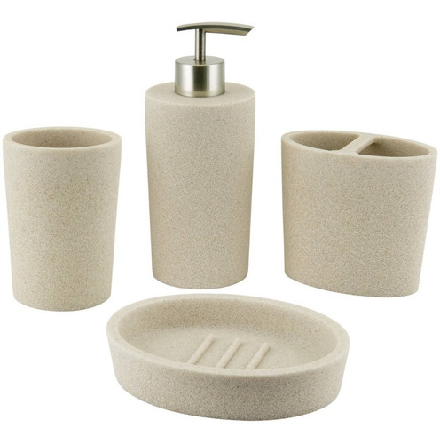 Porta Cepillo Para Baño Beige Afj