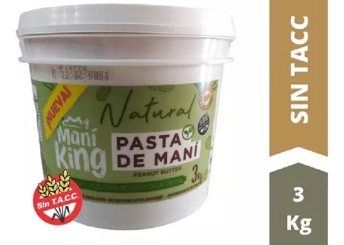 Pasta De Maní King Natural X 3 Kg - Sin Tacc