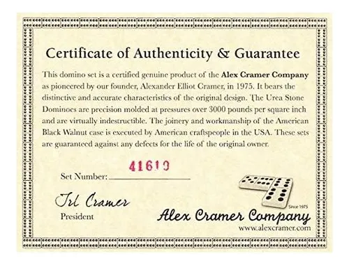 Alex Cramer Mariner Domino Juego Con Estuche De Nogal Doble