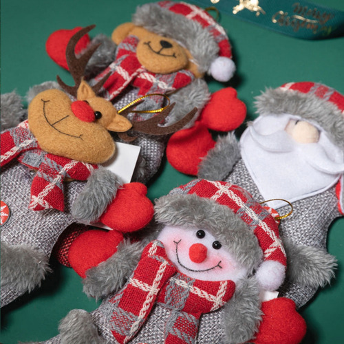 8 Colgantes De Muñecos De Peluche, Adornos Navideños 2024