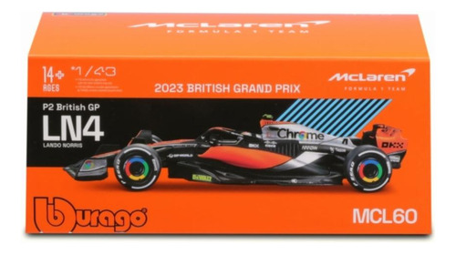 Bburago 1:43 F1 Race Mclaren Racing Mcl60 (2023) Con