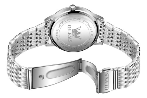 Olevs Reloj Para Hombre Reloj Plateado De Acero Inoxidable P