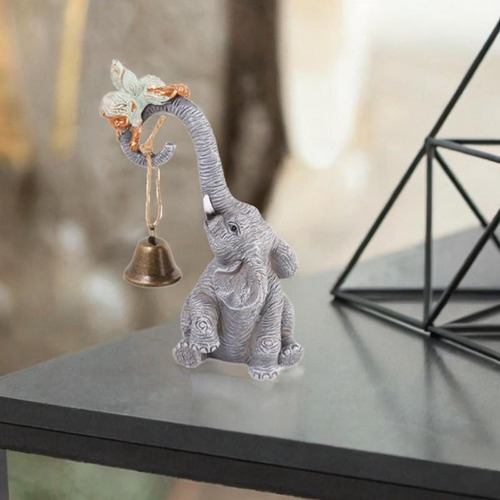 Estatua De , Escultura De Resina, Figura Con Campana 8x19cm