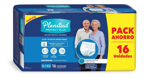 Imagen 3 de 4 de Pañal Para Adultos Plenitud Protect Plus X 8 Y X 16 Combo