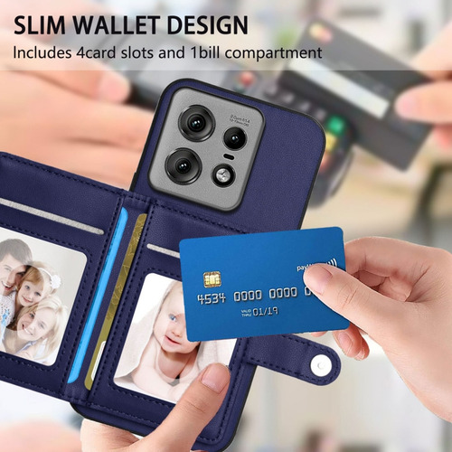 Compatible Funda Rfid Con Bolsa De Tarjetas For Motorola Edge 50 Pro P