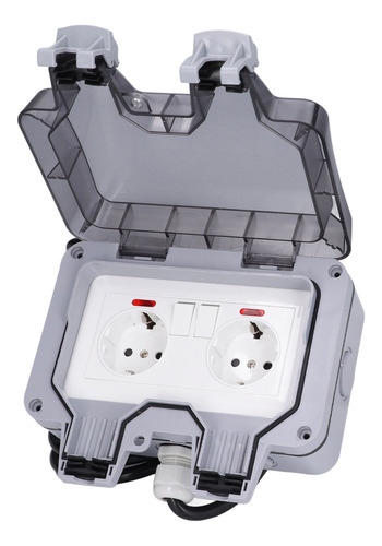 Enchufe Exterior, Doble Toma De Corriente Europea, Ip66, Res