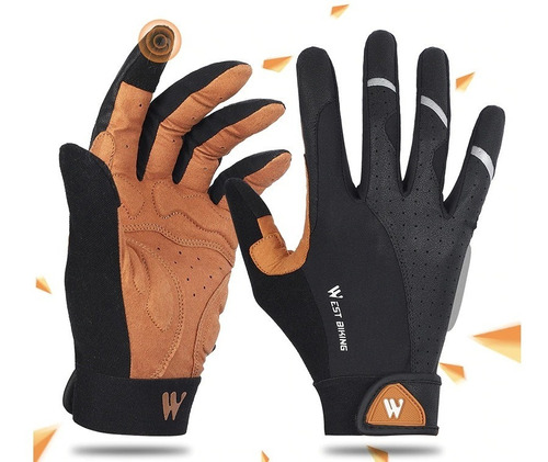 Guantes Ciclismo Dedo Largo Mtb Ruta West Biking Original