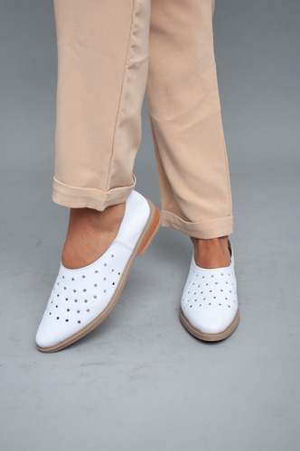 Zapatos Sliders Mujer Cuero Vacuno Picado Seul Bym Shoes