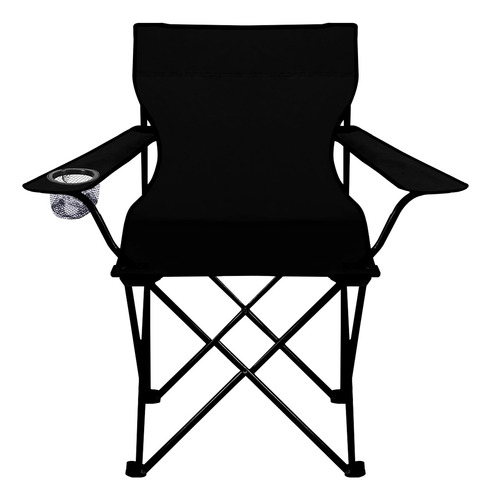 Kitul silla plegable con porta vaso color negro
