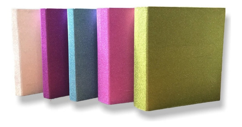 Carpeta Numero 3 Escolar Con Brillo Glitter Film Color Verde