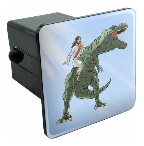 Graphics And More Jesus Riding T-rex Tapa Enganche Para