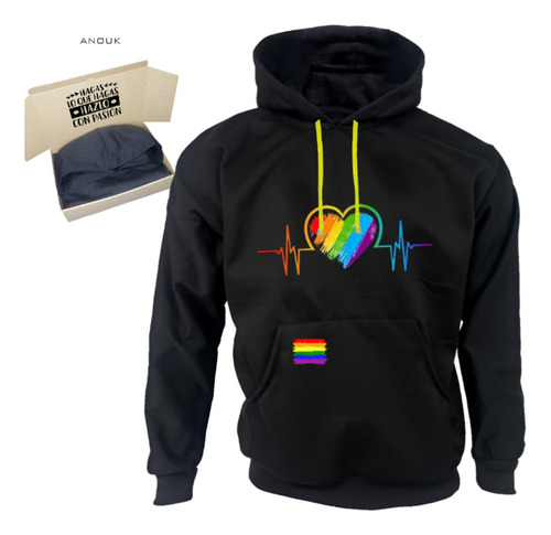 Buzo Hoodie Personalizado Saco Corazon Lgbti Estampado