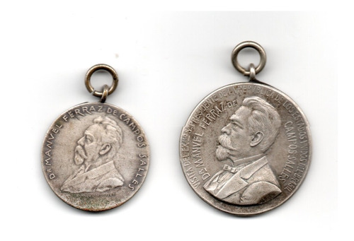 Lote 2 Medallas Visita Pres. Brasil A Buenos Aires Año 1900