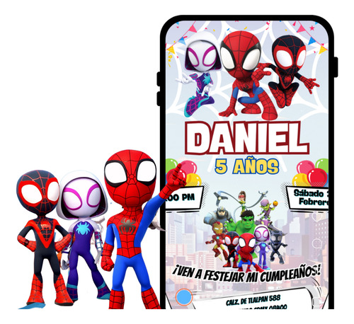 Invitación De Cumpleaños Spidey Y Amigos Spidey Y Sus Amigos