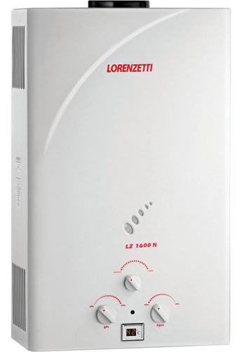 Aquecedor De Água a gás GLP Lorenzetti LZ 1600N Branco Bivolt