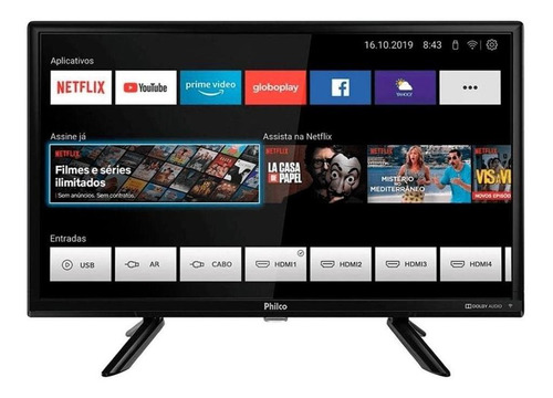 Smart Tv Philco Led Hd 24 Polegadas Ptv24g50sn Preto Bivolt