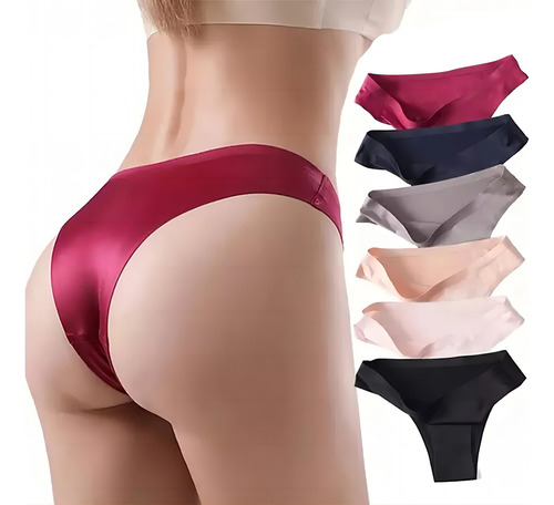 Pantaleta Dama Bragas De Algodón Seda Hielo Para Mujer 6pack