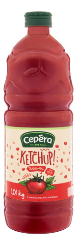 Ketchup Tradicional Cepêra sem glúten em garrafa 1.01 kg