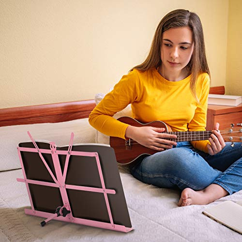 Soporte Plegable Para Partituras Cahaya 2x1 Con Funda Rosa