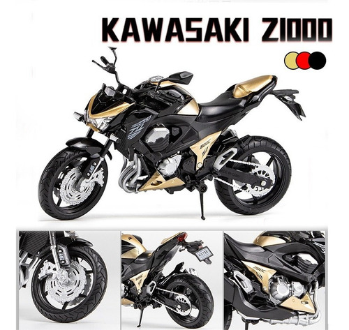 Kawasaki Z1000 1:12 Miniatura De Metal Autos Juguetes