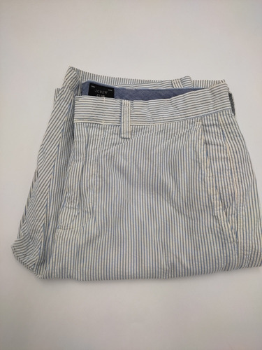 Bermuda J.crew Blanco Líneas Azules 29