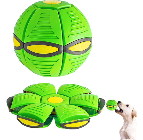 Pelota Mágica Disco Volador Con Luz Niños O Mascotas Verde