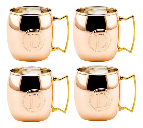 Taza Old Dutch Moscow, 4 Unidades (paquete De 1), Cobre D...