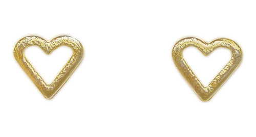 Aros Corazón Fino Calado 9mm Enchapado Oro 18k