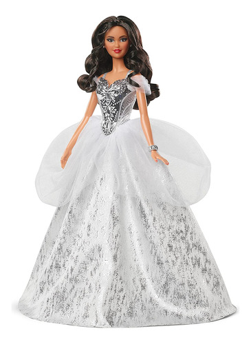 Muñeca Navideña Barbie Signature 2021 De Pelo Castaño De 12