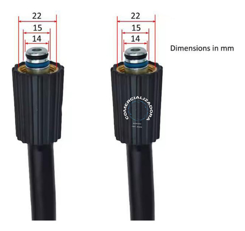 Manguera Universal Para Hidrolavadora M22 Alta Presión 10m M22-14/15mm A M22-14/15mm 0