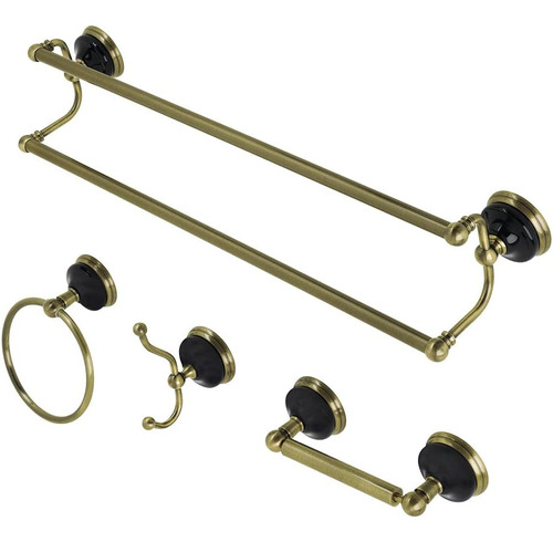 Juego De Accesorios De Baño Kingston Brass Bakab Water Onyx,