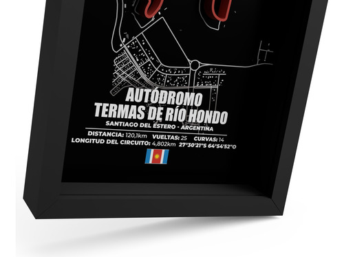 Cuadros Tc Turismo Carretera Circuitos Con Relieve 31x22,5cm Termas De Rio Hondo Tc Negro
