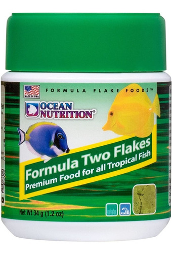 Imagen 1 de 9 de Alimento Ocean Nutrition Formula Two Escamas 34 Gramos Para Peces Marinos Tropicales