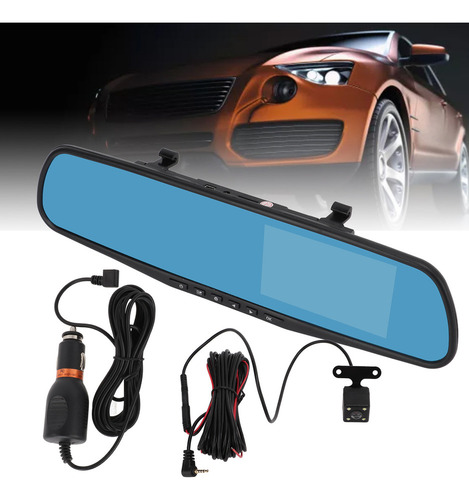 Câmera De Espelho Retrovisor De 4,3 Pol. 1080p Dash Cam