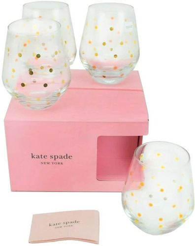 Kate Spade New York Larabee Dot - Juego De Copas De Vino Sin