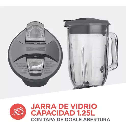 Black & Decker Licuadora 550W Jarra Vidrio BLBD210G Blanca/Roja/Negra/Metal