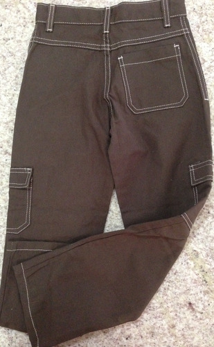 Pantalon Para Niños Talla 8, Color Marrón, Nuevo 100% Algodo