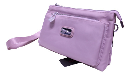 Bonita Mariconera Crossbody De Tela Con Cierres Metálicos