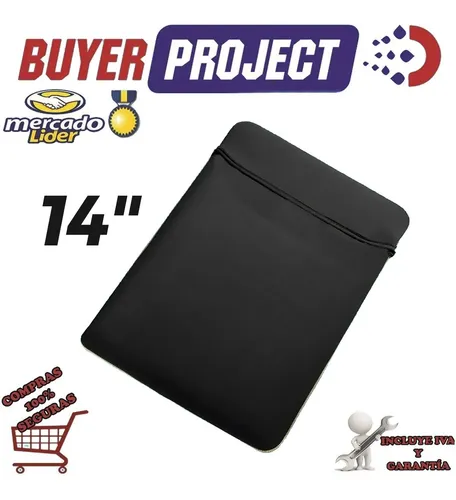 Funda Estuche Para Notebook Mini Laptop 14 Negro Con Tapa