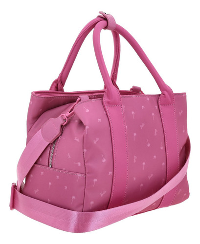 Bolso Satchel Barbie Gorett Lor Br25065-p Rosa Chicle Dama Acabado De Los Herrajes Níquel Diseño De La Tela Lisa