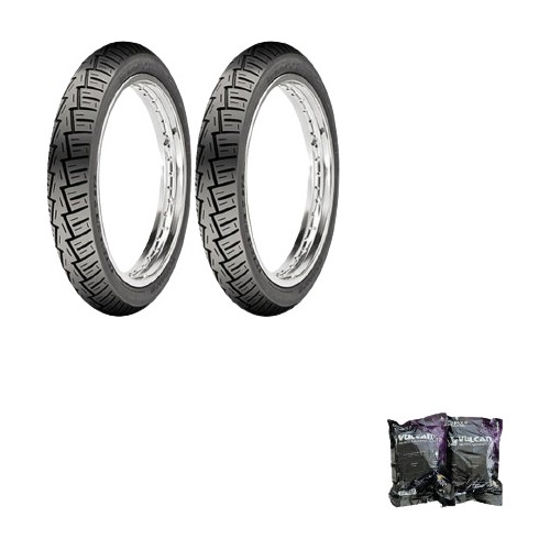 Par Pneu 90/90-18 + 90/90-18 Fan Titan 125 150 + 2 Câmaras