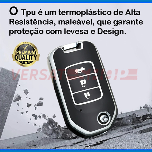 Capa Para Chave Canivete Honda Civic G9 G10 Fit Hrv Exl Tpu+