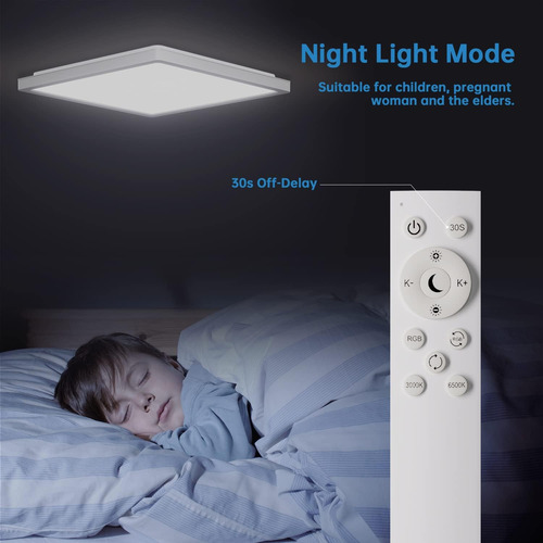 Lámpara De Techo Rgb Con Control Remoto, 12 Pulgadas, 3000 K
