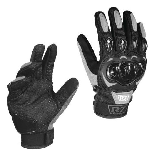 Guantes Touch Para Motociclista R7-2 Racing Gris