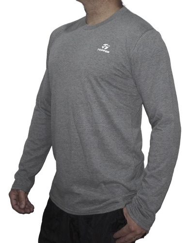 Topper Remera - Manga Larga Men Basico Gris