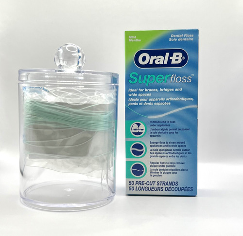 Envase Con Tapa Transparente Multiuso Algodón Colitas Hisopo
