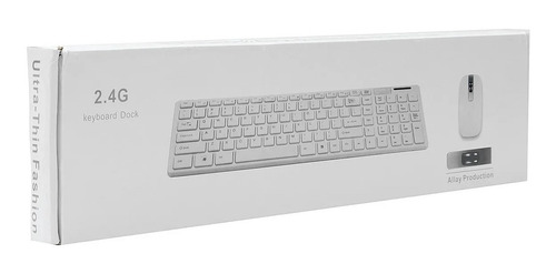 Teclado Branco + Mouse Slim Sem Fio Computador Wireless