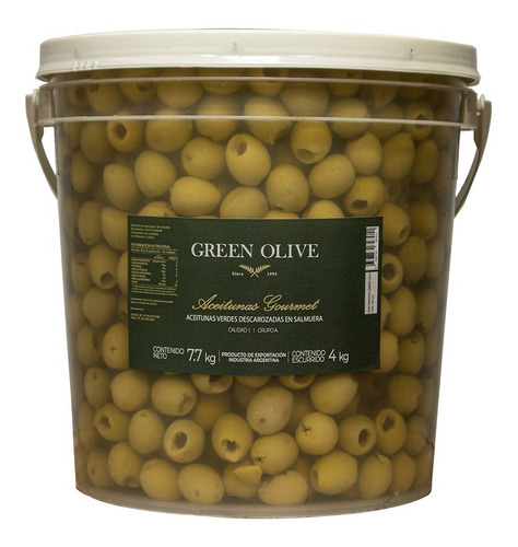 Aceitunas Verdes Descarozadas N° 000 X 4 Kg En Balde