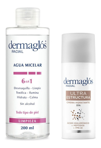 Kit Facial Dermaglós Rutina De Día Ultra Estructura